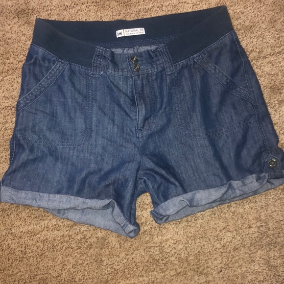 stretch waist jean shorts